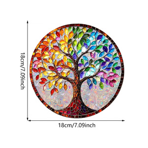 Usine En Gros Coloré Arbre De Vie Chat Noir <span class=keywords><strong>Hibou</strong></span> Sunshine Catcher Verre Autocollants Activé Par L'eau PET En Caoutchouc Masquage Nouveau - Product Image 6