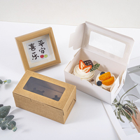 Boîte pliable en carton recyclable de qualité alimentaire pour aliments pour bébés et cupcakes, emballage avec fenêtre transparente pour 2/4/6/12 unités