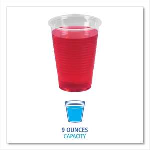 Boardwalk BWKTRANSCUP9CT 9 Onzas Vasos de Plástico Polipropileno Translúcido para Bebidas Frías, 100 Vasos por Funda, 25 Fundas por Caja - Product Image 3