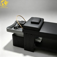 Fauteuil de massage électrique moderne de luxe en cuir PU pour salon de coiffure thaïlandais, lit de shampoing réglable pour salons de beauté