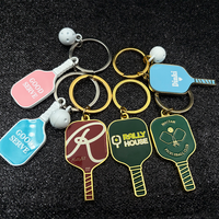 Porte-clés personnalisés en forme de raquette de pickleball avec mini logo, accessoires mignons pour raquettes de pickleball, vente en gros du fabricant