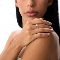 Gemnel 925 argent cercle grappe diamant bague Zircon large or blanc bague de mariage de luxe