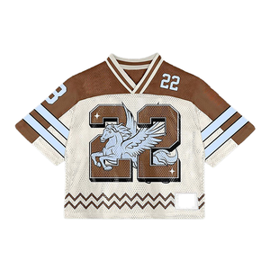 Maillot de football léger pour homme, coupe carrée, en maille respirante, avec logo personnalisé imprimé, épaules tombantes, style streetwear, vente en gros usine - Product Image 2