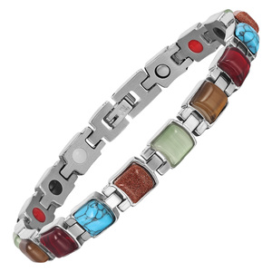 Reines Kupfer Kleeblatt-Muster Biomagnetisches Armband Edelstein-Einlage Verstellbar Damen Jubiläum - Product Image 4