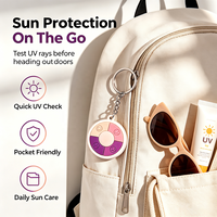 Test d'intensité ultraviolette personnalisé porte-clés solaire porte-clés changeant de couleur UV