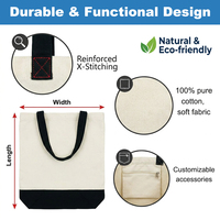 Sac fourre-tout en toile de coton texturée rayée, personnalisable, souple et décontracté, idéal pour les sorties de loisirs du week-end