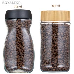 थोक चौड़ा मुंह चौकोर ग्लास की बोतलें 8 औंस 14 औंस 16 औंस 28 औंस 28 औंस बड़ी चाय तत्काल कॉफी जार प्लास्टिक पी ढक्कन के साथ - Product Image 6