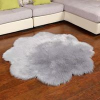 Offre Spéciale luxe doux fausse laine tapis en peluche canapé ensemble chambre chevet coussin de sol coussin de siège