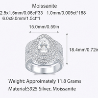 Bague de mariage en argent sterling 925 de haute qualité avec moissanite taille cœur et taille brillant rond VVS1 certifiée GRA, vente en gros