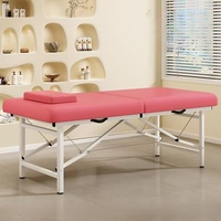 Avec table de massage pliable en métal en cuir synthétique Hôtel Sober Portable en alliage d'aluminium Salon de beauté Lit à cils Lit spécial Spa