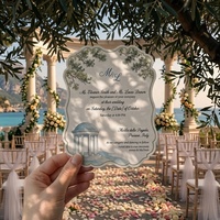 Invitations de mariage en relief au design marin, suite d'invitations de mariage personnalisées en typographie avec aquarelle pour mariage en destination