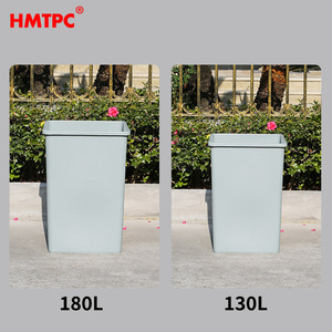 ถังขยะทรงสี่เหลี่ยมสีเทา HMTPC ขนาด 12 ลิตร พร้อมแป้นเหยียบสำหรับใช้ภายในอาคาร ทำจากพลาสติก - Product Image 4