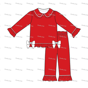 <span class=keywords><strong>Pigiama</strong></span> Pasquale per Bambini con Colletto Peter Pan in <span class=keywords><strong>Cotone</strong></span>, Set Personalizzati con Volant per Bambine - Product Image 5