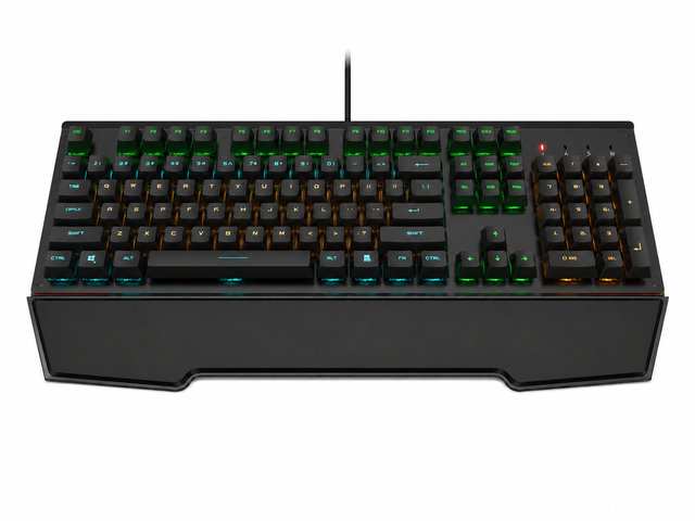 104 Keys Wired Mechanical Gaming Keyboard Metal Panel LED Backlit Outemu Switch for PC Desktop