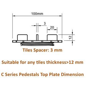 調整可能なプラスチック製床上げ台 屋外セラミックタイル台座 XF-T202D-<span class=keywords><strong>2</strong></span> 45-80mm 5%傾斜 - Product Image 2