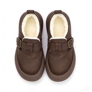 Wholesale Custom High Quality Casual Soft Genuine Leather Winter <strong>Loafers</strong> Women Keep Warm 100% Australian Wool Buckle Boat Shoes - Product Image 3