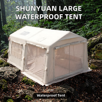 Tente Gonflable Portable SHUNYUAN à Prix d'Usine, Grande, Imperméable, Quatre Saisons, Double Couche, en Toile, Deux Chambres et Salon, Montage Rapide