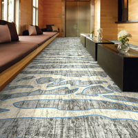 Nylon/Polypropylen Hochfloriger Teppich mit Geometrischem Muster - Feuerfester Wandteppich für Wohnzimmer, Hotel-Lobby, 4m Rolle