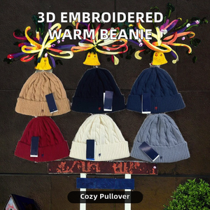 Gorro de Punto con Bordado 3D, Colores y Diseños Personalizados, Cálido para Otoño e Invierno, para Parejas, con Puño, a Prueba de Frío - Product Image 4