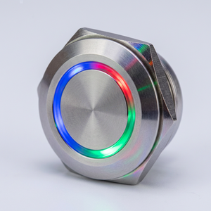 12mm 16mm 19mm 22mm Flattest Metal Momentary Waterproof <strong>12V</strong> Led Illuminated RGB Push Button <strong>Switch</strong> - Product Image 3