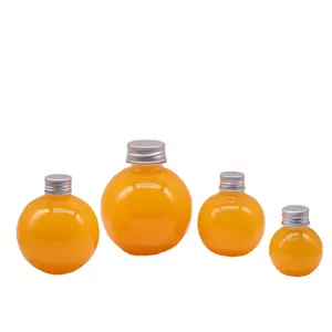 MAYSURE 250 ml Werkslieferung silberne Schraubverschluss-Großhandelskugel in Kugelform Glühbirne Kunststoff-Saft-Getrinkflasche