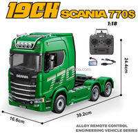 Camion semi-remorque RC HUINA 1501 Pro/1502 19 canaux Scania-770s-v8 1/18, modèle de voiture télécommandée électrique de qualité hobby, jouet pour adultes et garçons