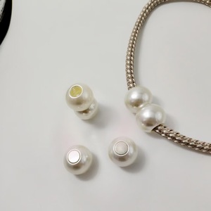 Imitation Pearl <b>Plastic</b> <b>Beads</b> 21mm Pair Magnetic DIY Jewelry Accessory For Necklace Scarf Crafting - Product Image 2