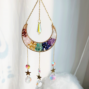 ขายส่งคริสตัลธรรมชาติคุณภาพสูง ตัวดักแสงอาทิตย์รูปพระจันทร์ ตัวดักแสงอาทิตย์แบบจักระ สำหรับตกแต่ง - Product Image 6