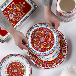 <strong>Creative</strong> Ceramic Dinner <strong>Plates</strong> Central Asian Style Dishwasher Safe for <strong>Serving</strong> Steaks Pancakes Other Foods Restaurants Family - Product Image 2