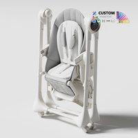 Chaise haute électrique pliable pour bébé, avec double plateau, dossier et hauteur réglables, fabrication OEM