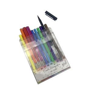 Lot de stylos marqueurs à pointe feutre en plastique personnalisés, couleurs assorties, pointe moyenne, parfum fruité - Product Image 2
