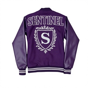 Chaqueta Varsity Impermeable Estilo Letterman, a la Moda, Bordada, de Lana y Seda, para Hombre, con Cierre de Botones Cubiertos, Resistente al Viento - Product Image 4