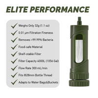 Paille filtrante PureEasy 3 étapes légère, petit purificateur UF portable pour bouteilles de randonnée, camping et voyage en extérieur