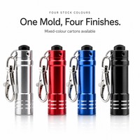 Senter LED Mini Aluminium Gantungan Kunci Logo Kustom Senter Kecil Portabel untuk Hadiah Promosi