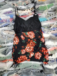Vestido de Verano al por Mayor para Mujer con Manga Abullonada Estilo Francés, Falda con Estampado Floral, Ropa Usada - Product Image 5