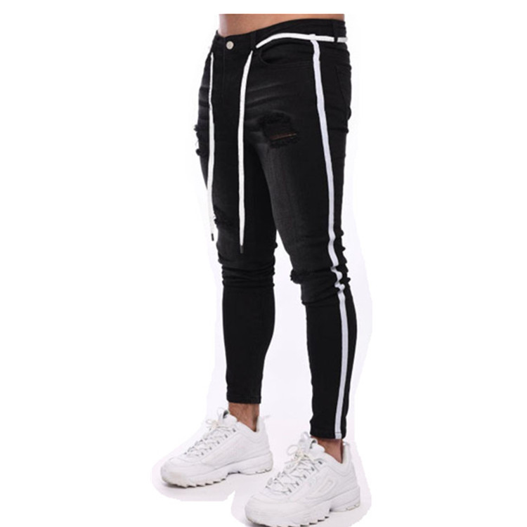 Promoción spanish, Compras online de spanish promocionales, pantalones  vaqueros negro y rayas blancas.alibaba.com