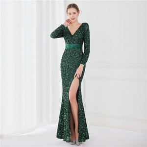 Nuovo elegante abito <span class=keywords><strong>da</strong></span> sera a sirena con paillettes a maniche lunghe per matrimonio e serate di gala 2026 - Product Image 2