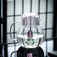 Tasse en verre borosilicate transparente créative avec poignée en forme de rose, bouilloire à eau de qualité pour la maison, grande capacité pour thé et fruits