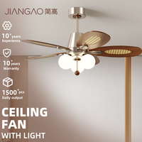 Ventilateur de plafond droit style tendance avec lumière, pales en rotin rétro et noyer, nickel satiné, pour hall, chambre et décoration intérieure