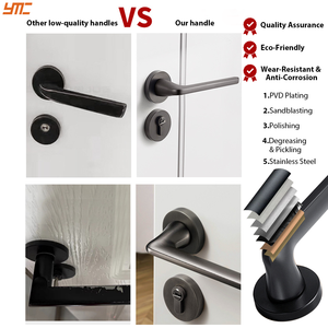 Nhà Sản Xuất Bán Hiện Đại Giấu Tủ Nội Thất Cửa Gỗ Xử Lý Châu Âu Chất Lượng Tốt Đòn Bẩy Ổ Khóa Cửa Thép Không Gỉ - Product Image 3