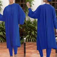 Maillot de bain musulman personnalisé 3 pièces imperméable, burkini modeste pour femme, manches longues, couvrant entièrement le corps, avec haut hijab et pantalon