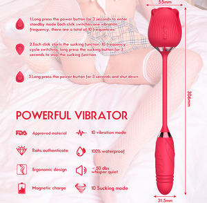 Vibromasseur 2-en-1 <span class=keywords><strong>Noir</strong></span> Violet Rose Rouge Langue Rose Jouets sexy pour femmes Téton clitoridien Sucer Adulte Sex Rose Vibromasseur Rose - Product Image 2