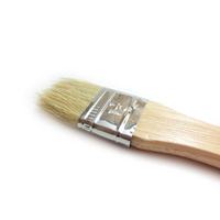 Pinceau à badigeonner professionnel avec poils brillants, manche plat en bois naturel non traité + poils d'animaux, outils Chine EMI-03BB