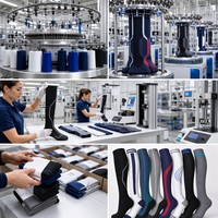 Chaussettes de sport à compression mi-hautes personnalisées avec logo OEM, vente en gros, séchage rapide, pour la gym, le fitness, la course à pied, le basketball