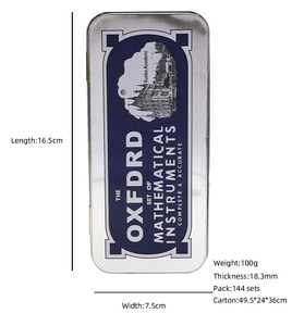 Bán Buôn 13Pcs Hình Học Math Set <span class=keywords><strong>Box</strong></span> Sắt Rõ Ràng Cụ Toán Học Thiết Lập Cho Sinh Viên - Product Image 2