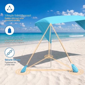 Carpa de Playa con Energía Eólica, Impermeable de 1000 mm, Toldo Portátil para Sombra, Refugio Familiar para Acampar al Aire Libre - Product Image 1