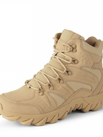 Bottes et Chaussures de Sécurité Tactiques Personnalisées pour Hommes, en Cuir Imperméable Noir Delta, Toile Camouflage Désert, Chevilles Montantes