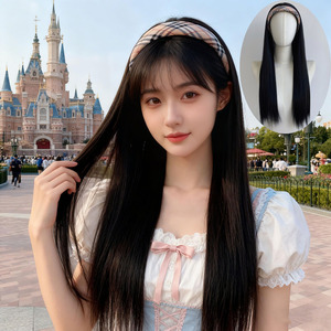 วิกผมแบบมีสายคาดศีรษะลายสก็อตวิน<span class=keywords><strong>เท</strong></span><span class=keywords><strong>จ</strong></span> ทนความร้อนได้ <span class=keywords><strong>ทรง</strong></span><span class=keywords><strong>ผม</strong></span><span class=keywords><strong>ยาว</strong></span>ตรงสำหรับ<span class=keywords><strong>ผู้หญิง</strong></span> เพิ่มวอลลุ่ม ถอดออกได้ พร้อมผมยาวเสริม - Product Image 2