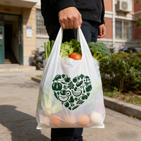 Sacs en plastique pour supermarchés avec logo personnalisé et couleurs au choix, impression en gravure, styles t-shirt et gilet, sacs d'emballage pour sacs à main