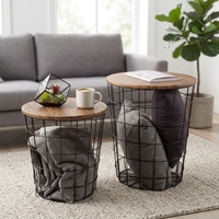 Table basse en fer forgé de style nordique avec hauteur réglable pour salon, table d'appoint pour canapé dans les petits appartements